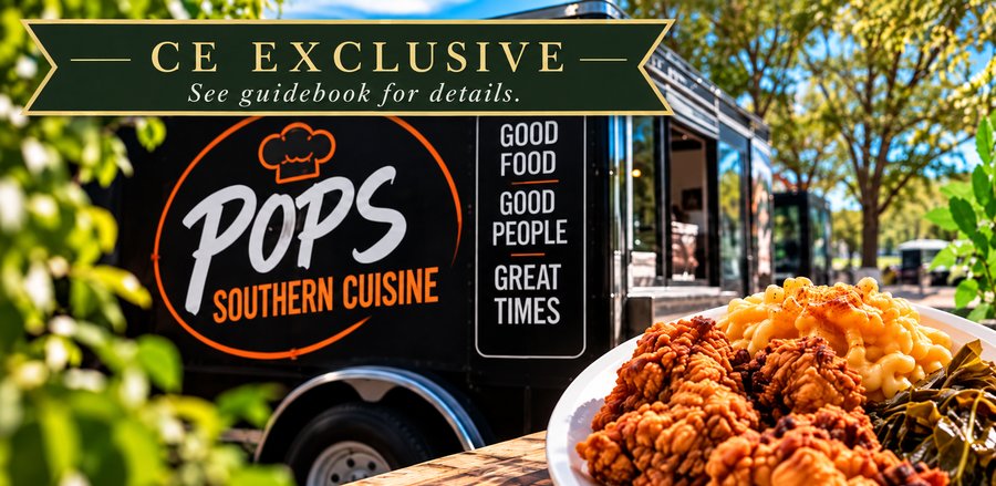 Fried chicken, mac and cheese and collard greens from Pop's Southern Cuisine food truck
