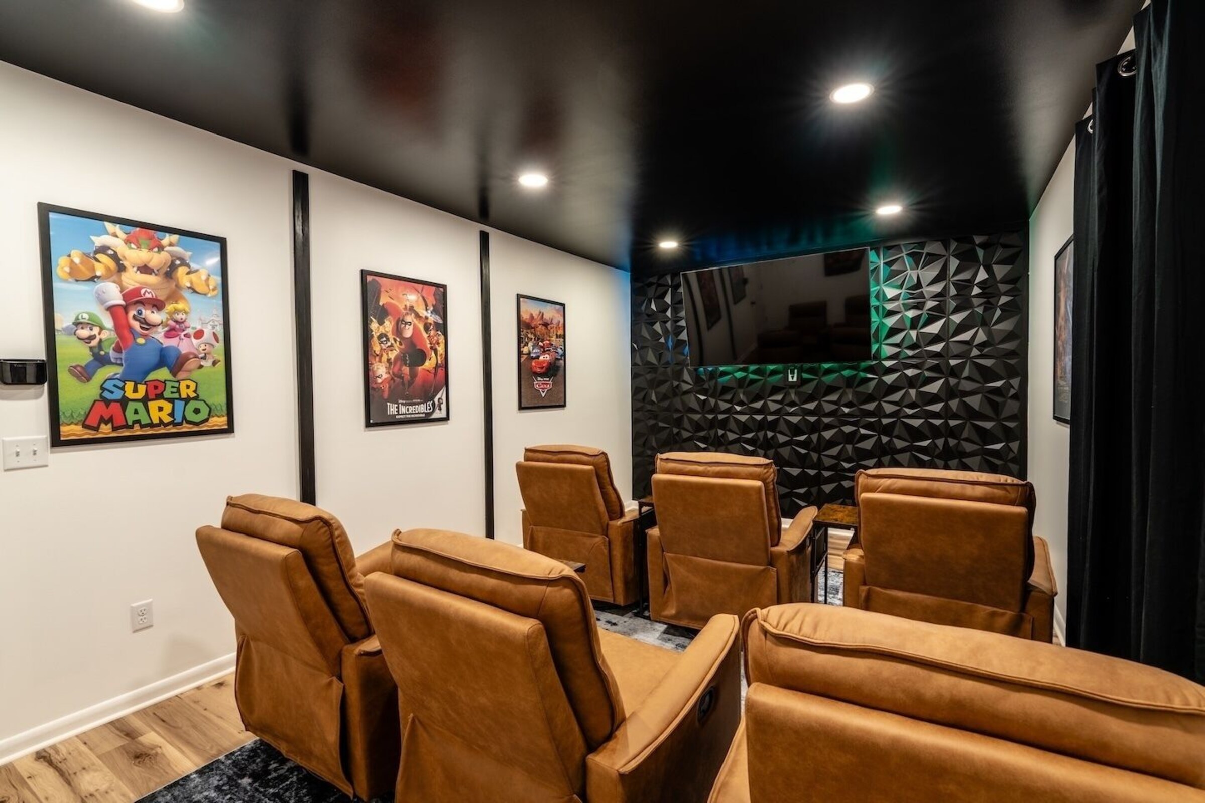 Movie room at Cedar Escape