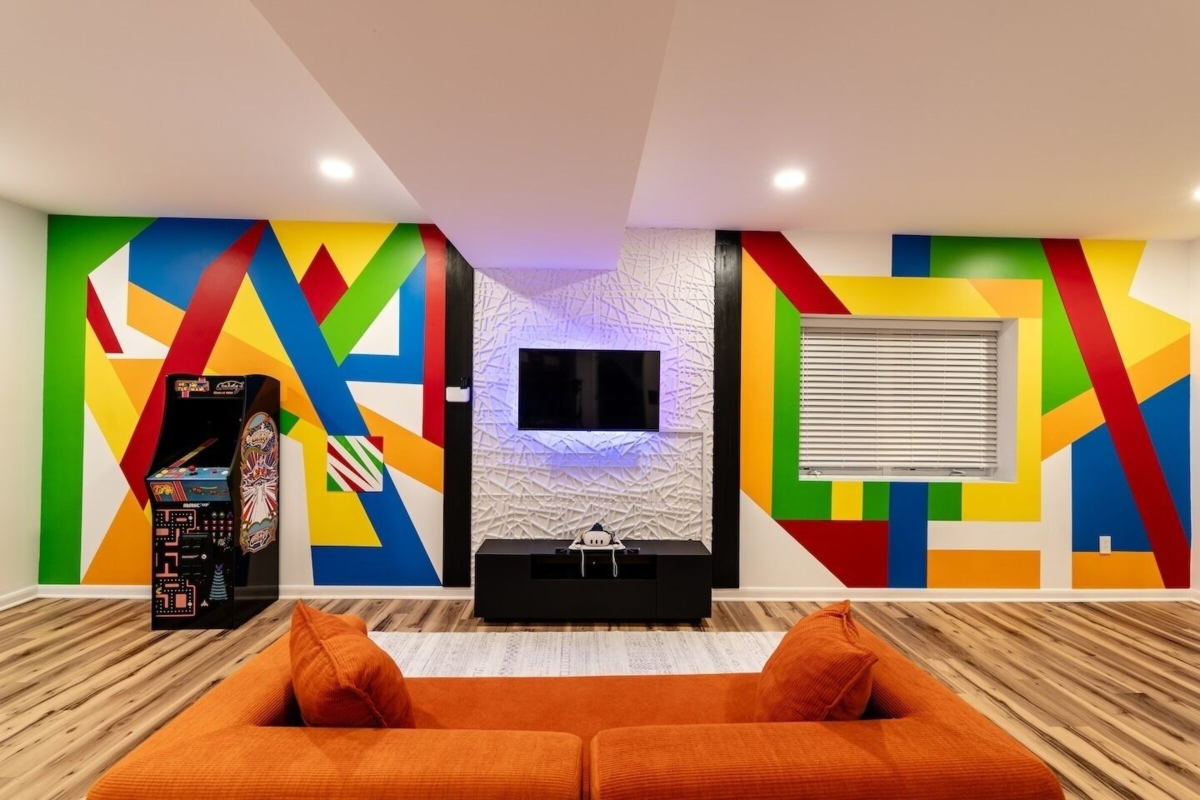 Colorful game room at Cedar Escape