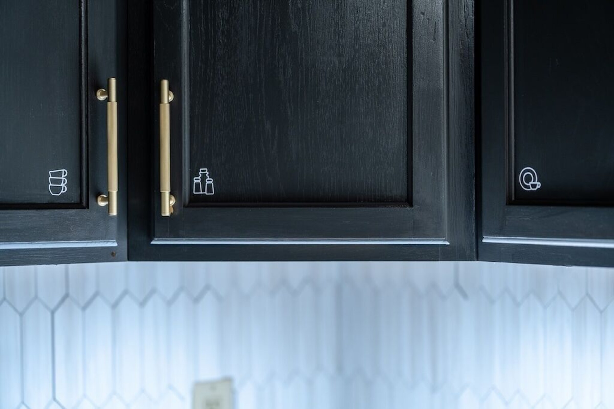 Kitchen cabinet detail at Cedar Escape